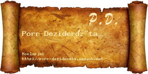 Porr Dezideráta névjegykártya